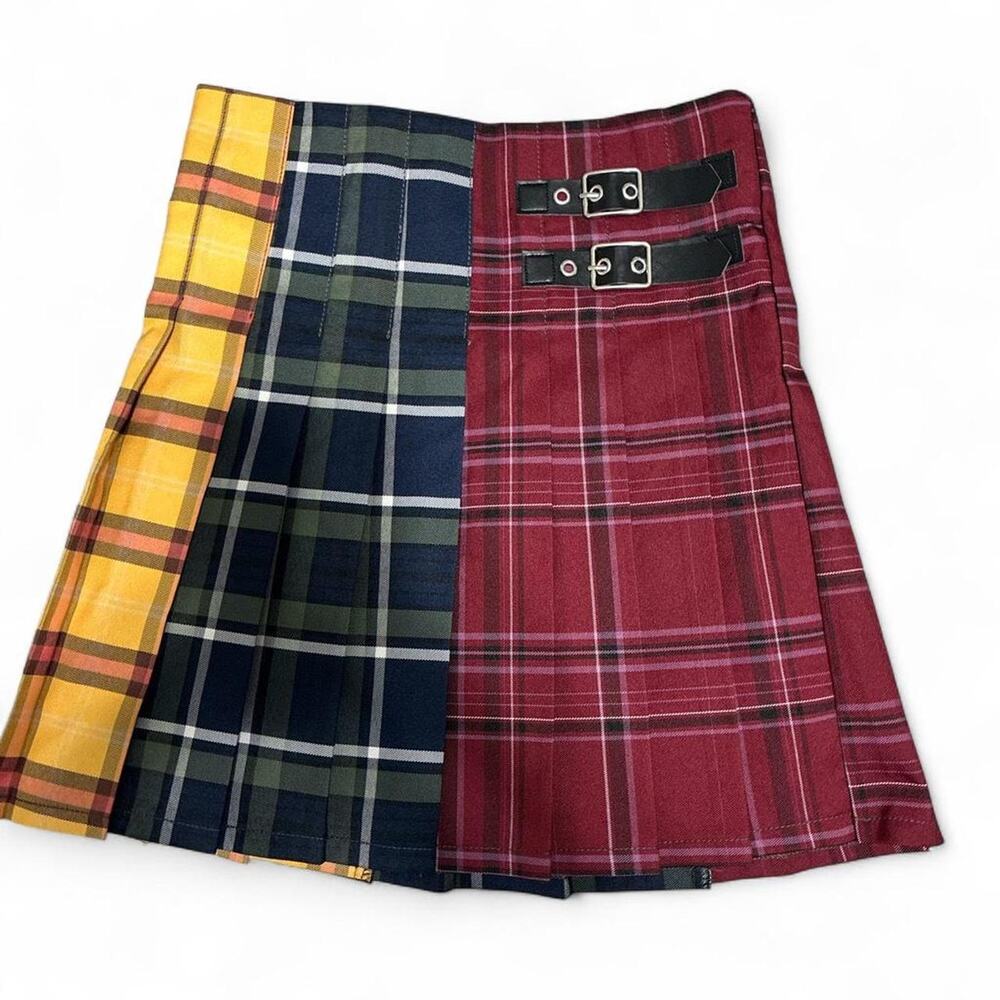 Unique Multicolored KILT Skirt Women XS